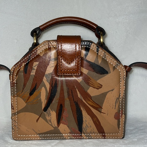 PATRICIA NASH PALM LEAVES MARINA MINI SATCHEL OR CROSSBODY - Picture 3 of 8